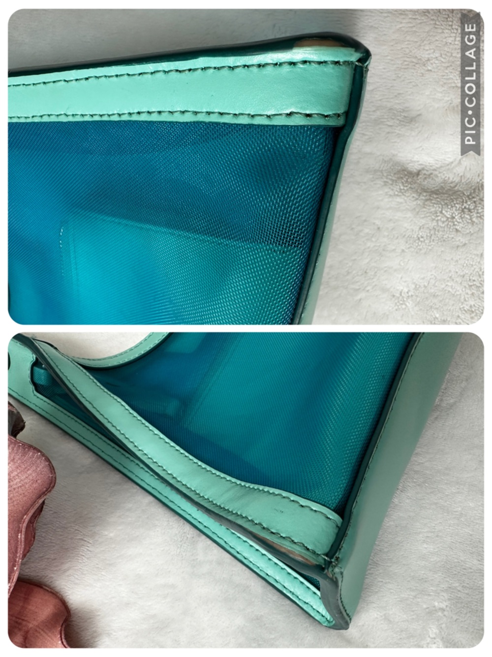 Staud Blue Marine Green Mesh Rey Bag - Picture 16 of 16